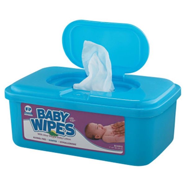 Amercareroyal Baby Wipes Tub; White - 80 Per Tub 742-RPBWU80